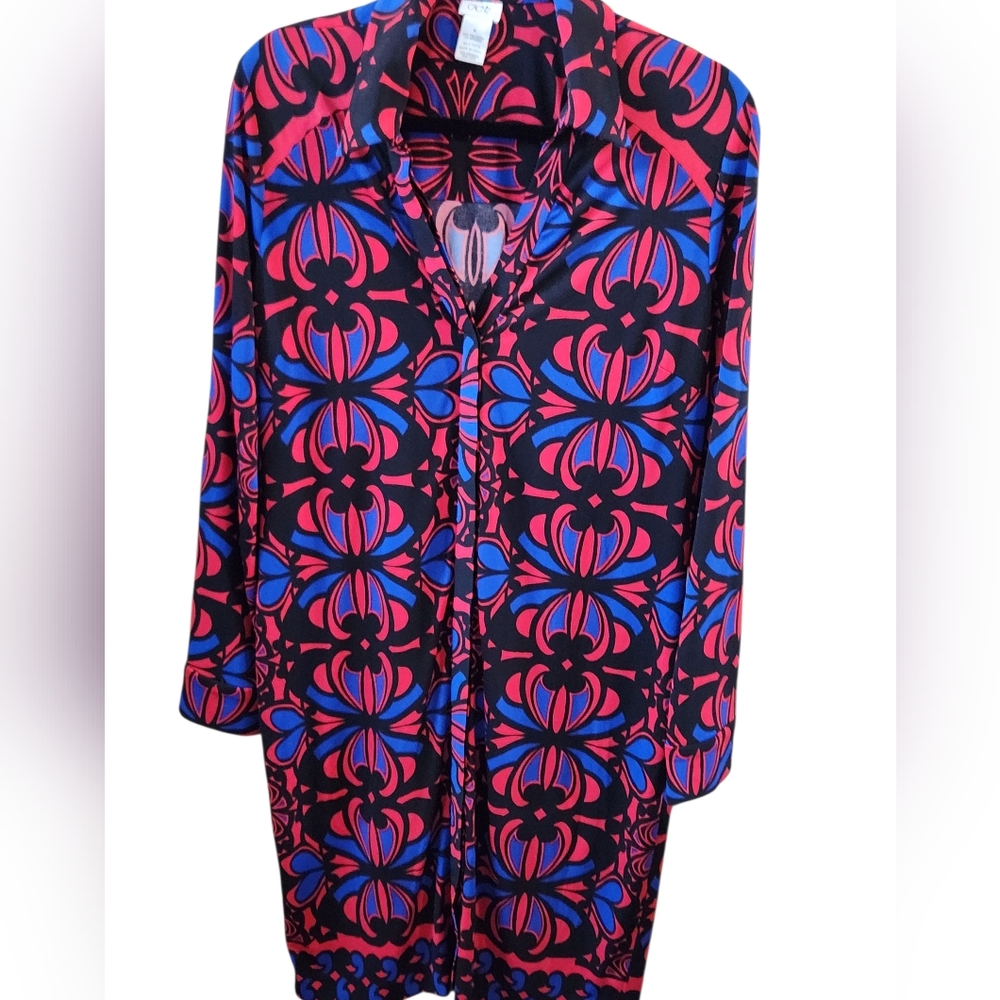 Cache Geometric Print Shirt Career Dress Preloved Once Size XL